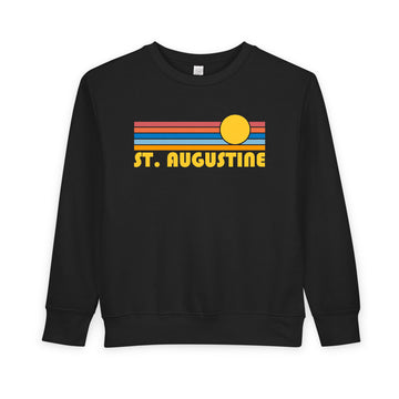 Buy black St Augustine, Florida Toddler Sweatshirt - Retro Sun St Augustine Toddler Crewneck Sweatshirt