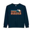 Alaska Toddler Sweatshirt - Retro Mountain Alaska Toddler Crewneck Sweatshirt-5