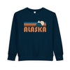 Alaska Toddler Sweatshirt - Retro Mountain Alaska Toddler Crewneck Sweatshirt