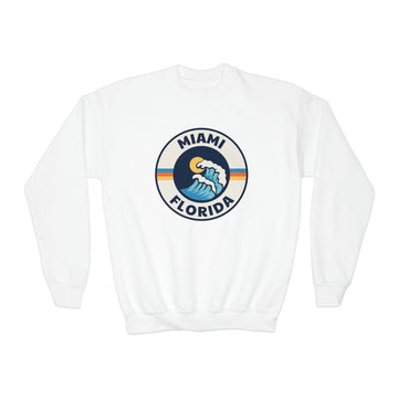 Buy white Miami, Florida Youth Sweatshirt - Unisex Kid's Miami Crewneck Sweatshirt