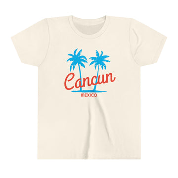 Buy natural Cancun, Mexico Youth Shirt - Retro Palm Tree Cancun Kid's T-Shirt