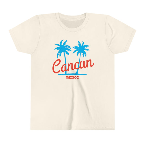 Cancun, Mexico Youth Shirt - Retro Palm Tree Cancun Kid's T-Shirt