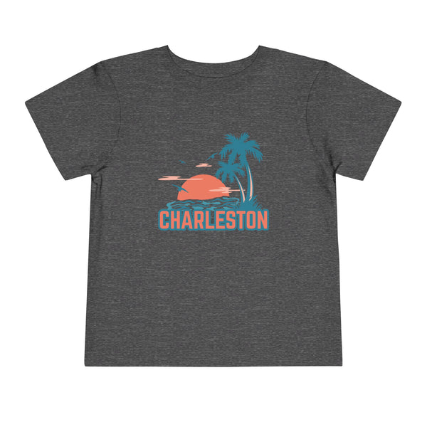 Charleston, South Carolina Toddler T-Shirt - Retro Palm Tree Toddler Charleston Shirt