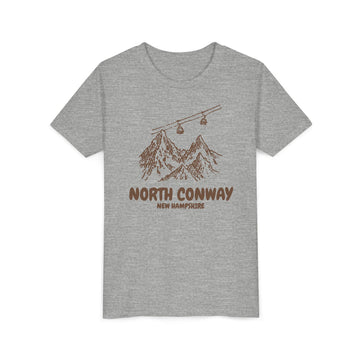 Buy athletic-heather North Conway, New Hampshire Youth T-Shirt — Vintage Gondola Ski Mountain Tee