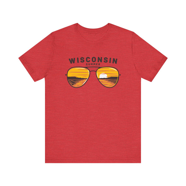 Wisconsin T Shirt - Sunglasses Lake Graphic Wisconsin Tee