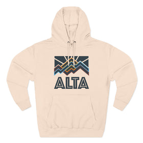 Buy pale-pink Alta, Utah Hoodie - Retro Mountain Unisex Sweatshirt