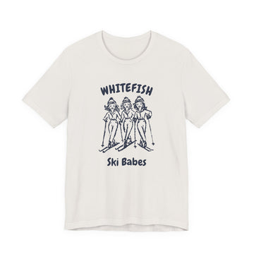 Buy vintage-white Whitefish, Montana Ski Babes T‑Shirt — Retro Skiing Graphic Tee