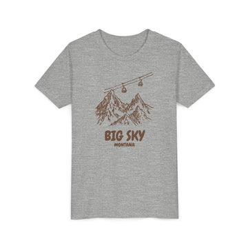 Buy athletic-heather Big Sky, Montana Youth T-Shirt — Vintage Gondola Ski Mountain Tee