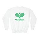 Panama City, Florida Youth Sweatshirt - Pickleball Unisex Kid's Panama City Crewneck Sweatshirt-1