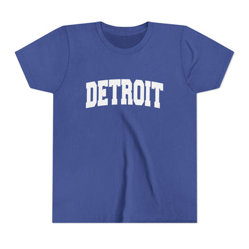 Buy heather-true-royal Detroit, Michigan Youth Graphic Tee - Kids Detroit T Shirt