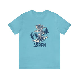 Aspen, Colorado T-Shirt - Skeleton Skier Unisex Aspen Shirt