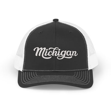 Michigan Snapback Trucker Cap - Embroidered Michigan Hat - 0