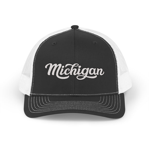 Michigan Snapback Trucker Cap - Embroidered Michigan Hat