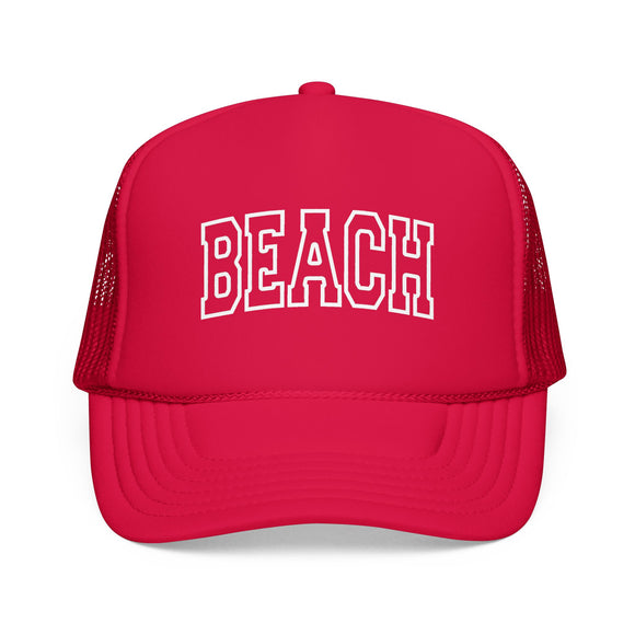 Beach Trucker Hat — Vintage College Foam Mesh Cap