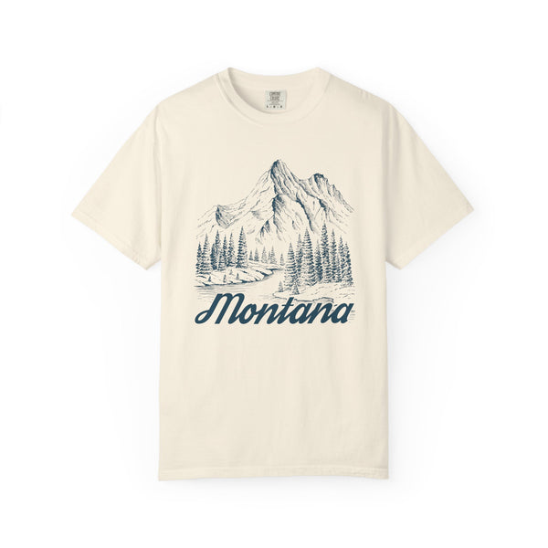 Montana Graphic Tee - Mountain Illustration Montana T Shirt