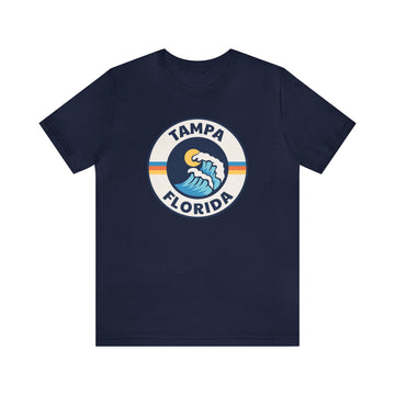 Buy navy Tampa, Florida T-Shirt - Unisex Tampa Shirt - Wave Circle