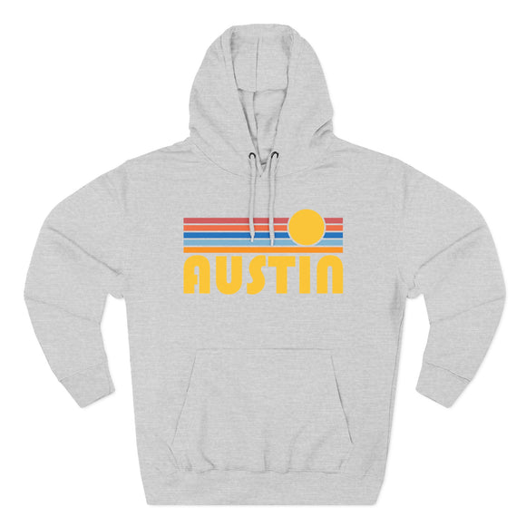 Austin, Texas Hoodie - Retro Sun Unisex Sweatshirt