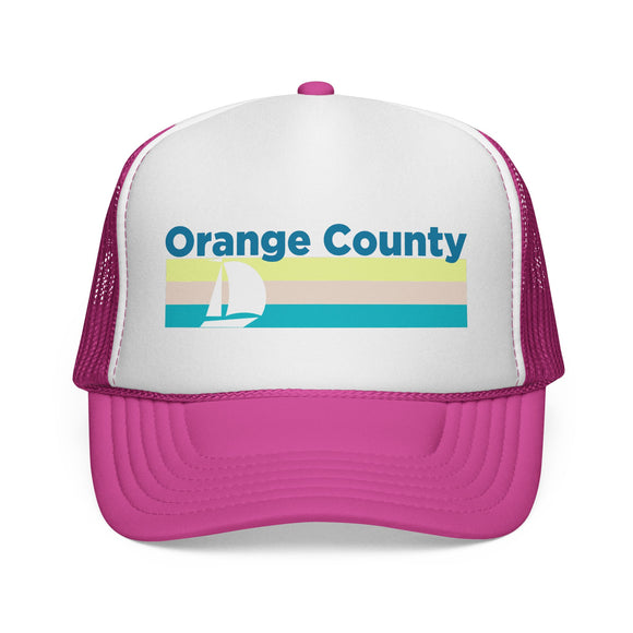 Orange County, California Retro Sailboat Trucker Hat