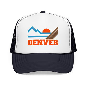 Buy navy-white-navy Denver, Colorado Trucker Hat - Denver Mountain Cap