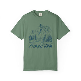 Buy light-green Jackson Hole, Wyoming Graphic Tee - Mountain Illustration Jackson Hole T Shirt