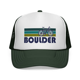 Buy dark-green Boulder, Colorado Retro Bike Trucker Hat - Vintage Style Boulder Cap
