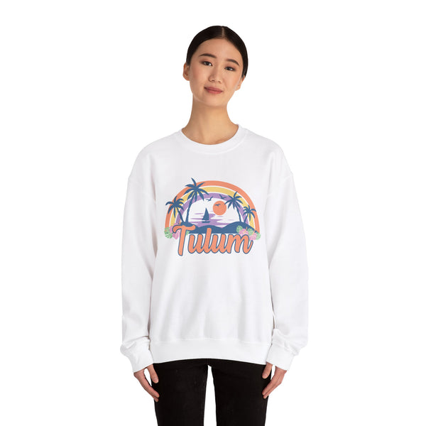 Tulum, Mexico Sweatshirt - Unisex Retro Beach Crewneck Tulum Sweatshirt