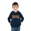 Boise Toddler Hoodie - Retro Mountain Sun Unisex Boise Toddler Sweatshirt-16