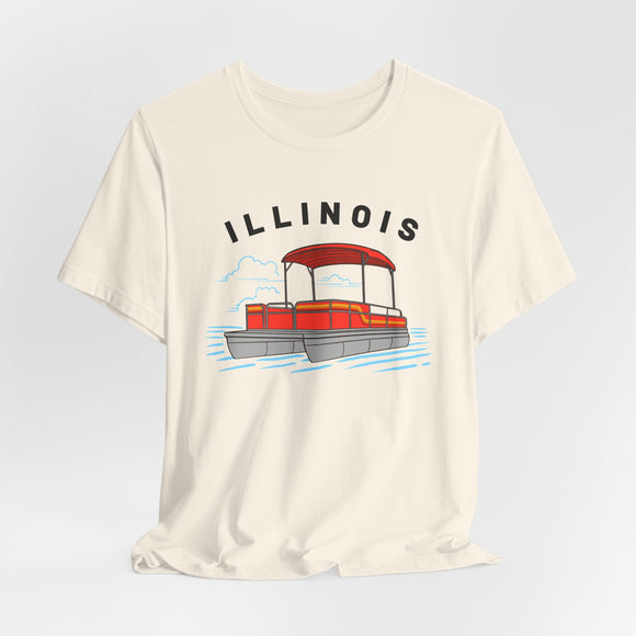 Illinois T Shirt - Retro Pontoon Boat Illinois Tee