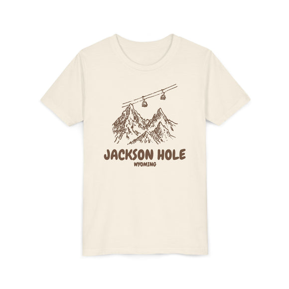 Jackson Hole, Wyoming Youth T-Shirt — Vintage Gondola Ski Mountain Tee