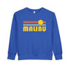 Malibu, California Toddler Sweatshirt - Retro Sun Malibu Toddler Crewneck Sweatshirt