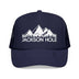 Kids Jackson Hole, Wyoming Trucker Hat - Youth Snapback Cap on white background
