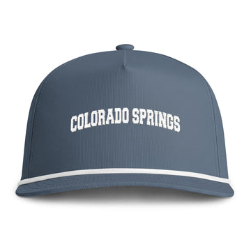 Colorado Springs, Colorado Embroidered Rope Hat - Vintage Sunwashed Rope Cap, Comfort Colors
