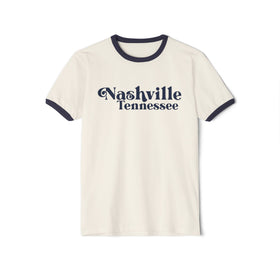 Nashville, Tennessee Cotton Ringer Graphic Tee - Unisex Nashville T Shirt, Vintage Style Tee, Men's/Women's Tee