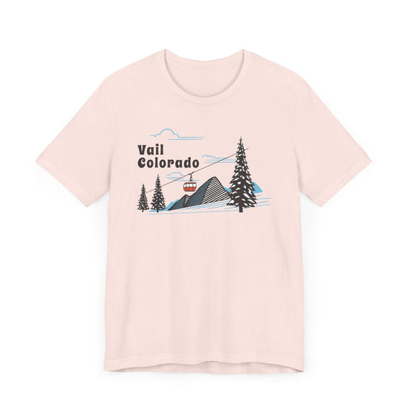 Vail, Colorado T-Shirt - Retro Ski Mountain Gondola Unisex Vail Shirt