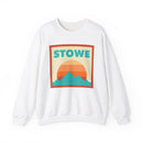 Retro Stowe, Vermont Sweatshirt, Mountain Sun Design, Unisex Crewneck, Gift for Outdoorsy Friends, Vintage Stowe, Vermont Jumper-1