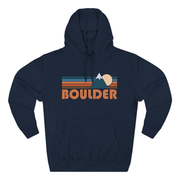 Buy navy Boulder, Colorado Hoodie - Retro Mountain Unisex Sweatshirt