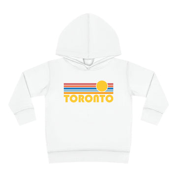 Buy white Toronto, Canada Toddler Hoodie - Retro Sunrise Unisex Toronto Toddler Sweatshirt