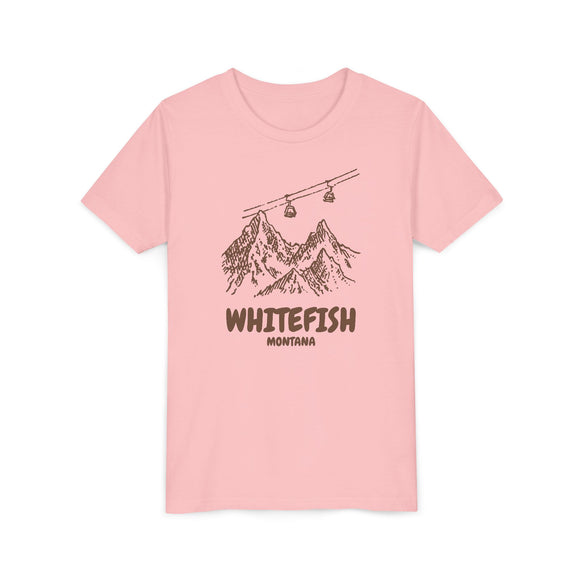 Whitefish, Montana Youth T-Shirt — Vintage Gondola Ski Mountain Tee