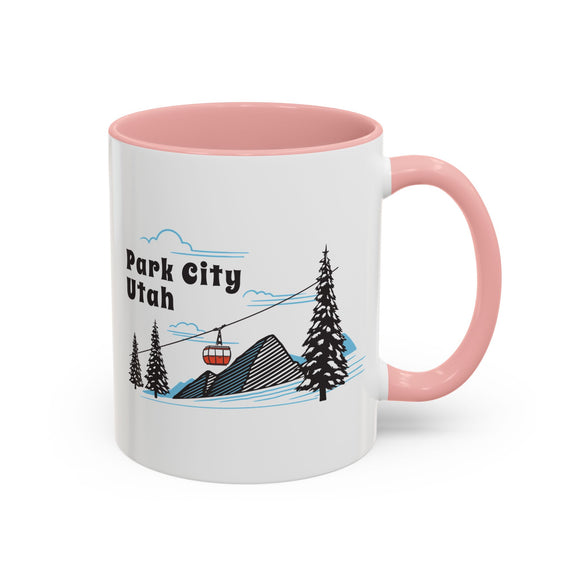 Park City, Utah Retro Snow Skiing Mountain 11 oz Mug, Ski Lodge Decor Coffee Cup, Mountain Gondola  Lover Gift, Retro Skiing Mug
