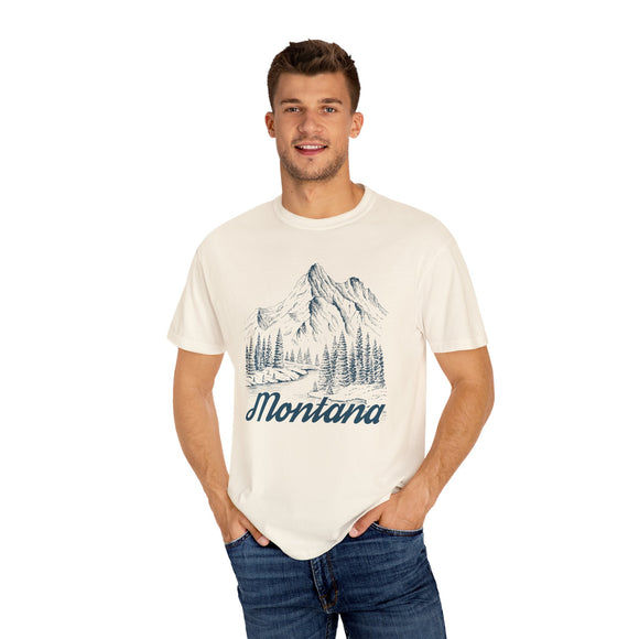 Montana Graphic Tee - Mountain Illustration Montana T Shirt