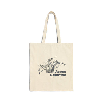 Aspen, Colorado Cotton Canvas Tote Bag - 15" x 16" - Gondola