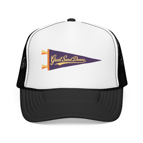 Great Sand Dunes National Park Pennant Trucker Hat — Vintage Foam Mesh Cap