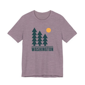 Buy heather-purple Washington T Shirt - Retro Trees Washington Tee