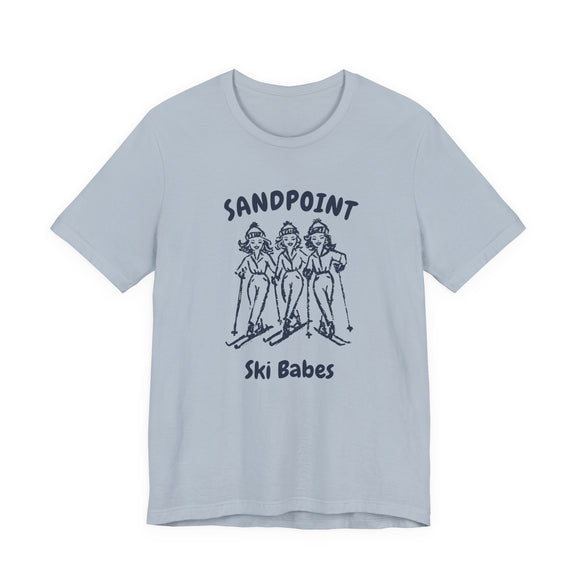 Sandpoint, Idaho Ski Babes T‑Shirt — Retro Skiing Graphic Tee