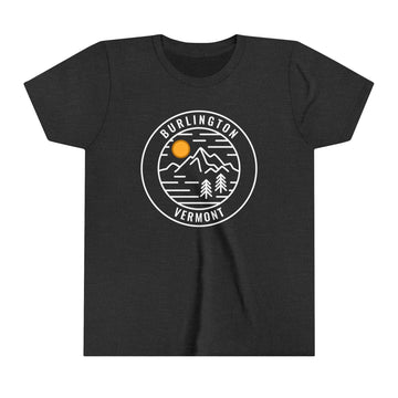 Burlington, Vermont Youth Shirt - Retro Mountain Burlington Kid's T-Shirt