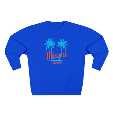 Buy royal-blue Premium Miami, Florida Sweatshirt - Retro Unisex Sweatshirt