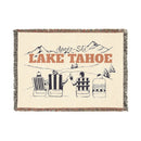Lake Tahoe, California Ski Town Throw Blanket | Mountain Woven Blanket-1