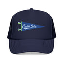 Crater Lake National Park Pennant Trucker Hat — Vintage Foam Mesh Cap-2