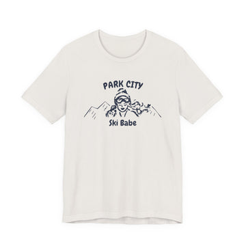 Buy vintage-white Park City, Utah Ski Babe T‑Shirt - Retro Skiing Graphic Tee