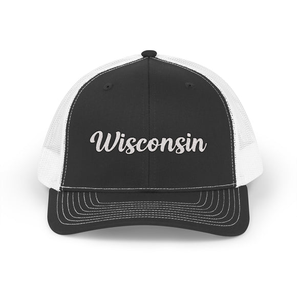 Wisconsin Snapback Trucker Cap - Embroidered Wisconsin Hat